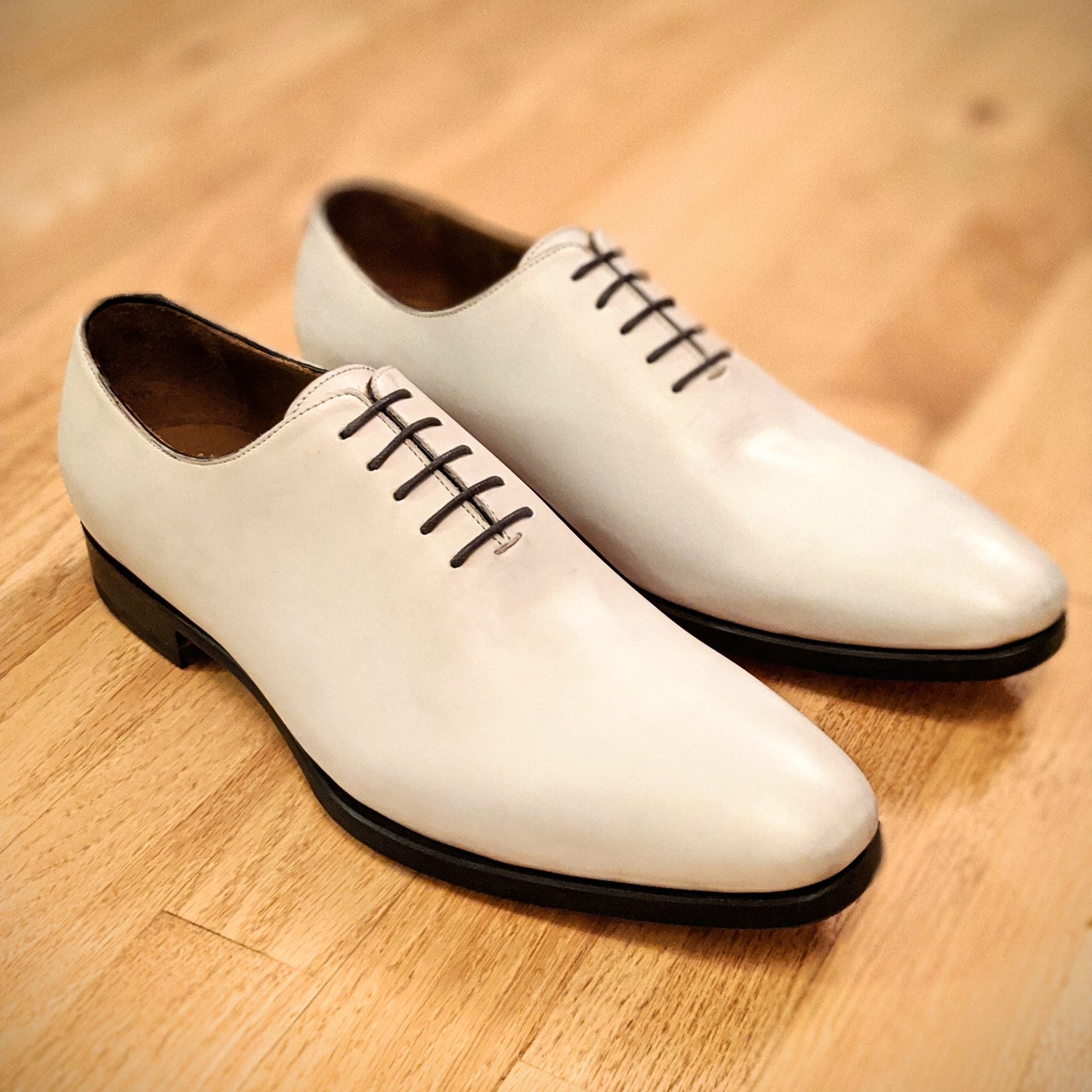 Handmade Italian leather Unfinished Crust Medallion Wholecut, men's dress shoe by Michael Darren Shoes