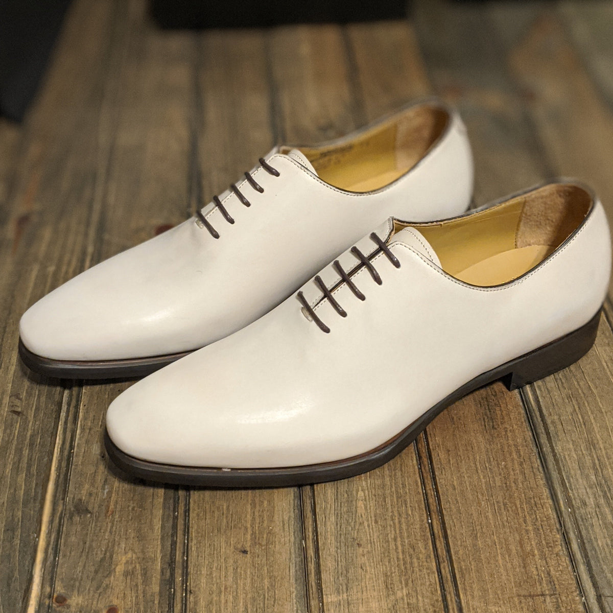 Handmade Italian leather Unfinished Crust Wholecut Oxford, men's dress shoe by Michael Darren Shoes