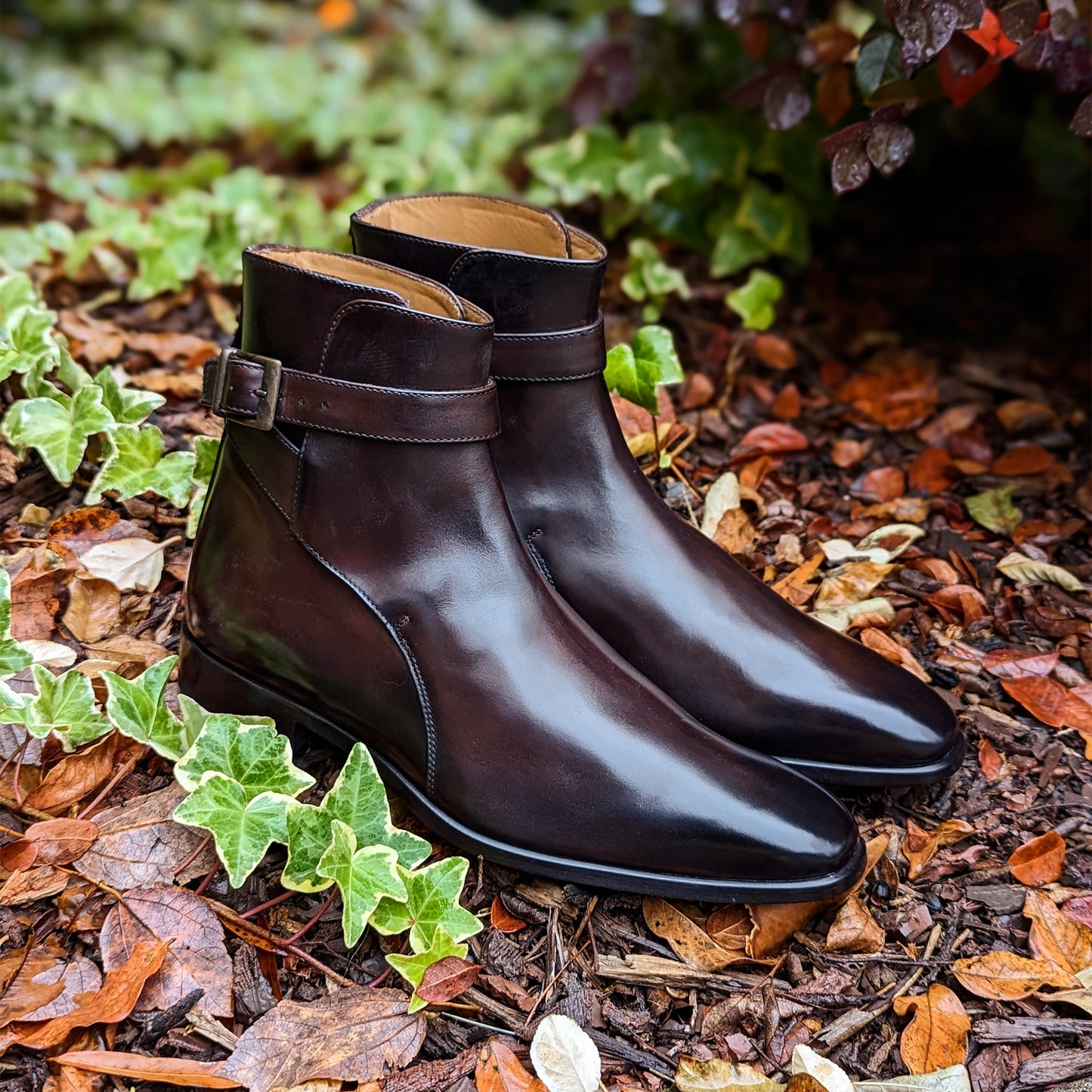 Handmade Italian leather Chocolate Brown Jodhpur Boot with buckle closure, men's dress boot by Michael Darren Shoes
