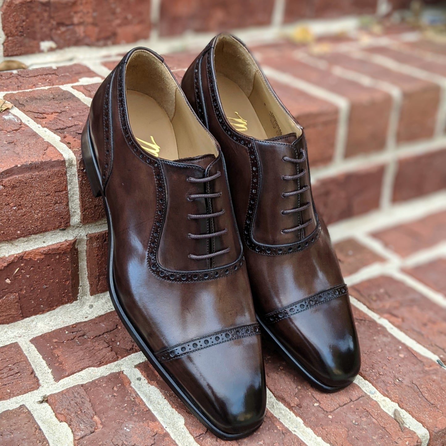 Handmade Italian leather Chocolate Brown Adelaide Oxford, men's dress shoe by Michael Darren Shoes