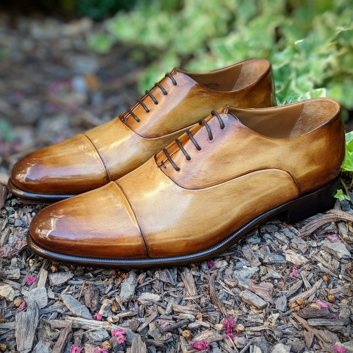 Handmade Italian leather Cuoio Cap Toe Oxford, men's dress shoe by Michael Darren Shoes