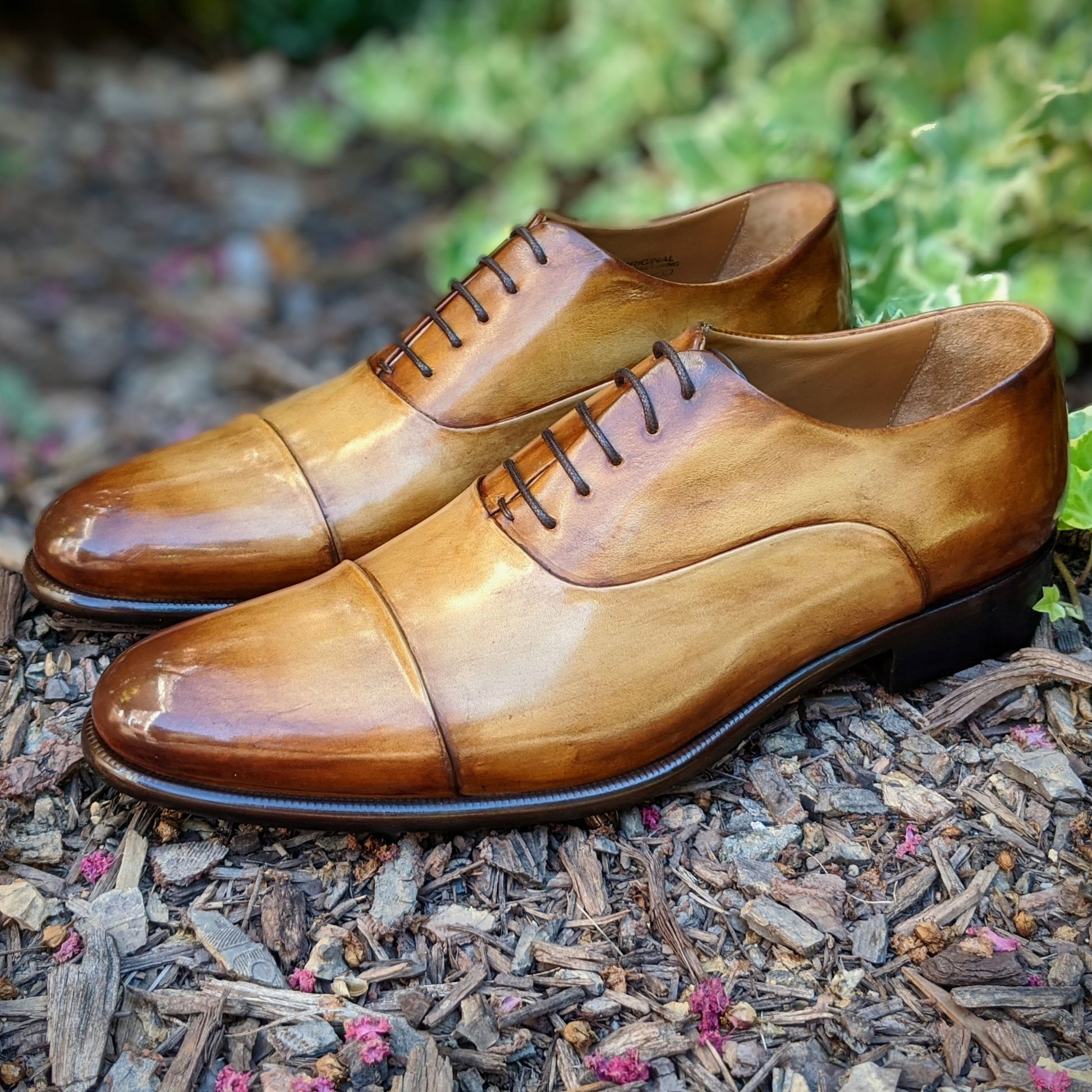 Handmade Italian leather Cuoio Cap Toe Oxford, men's dress shoe by Michael Darren Shoes