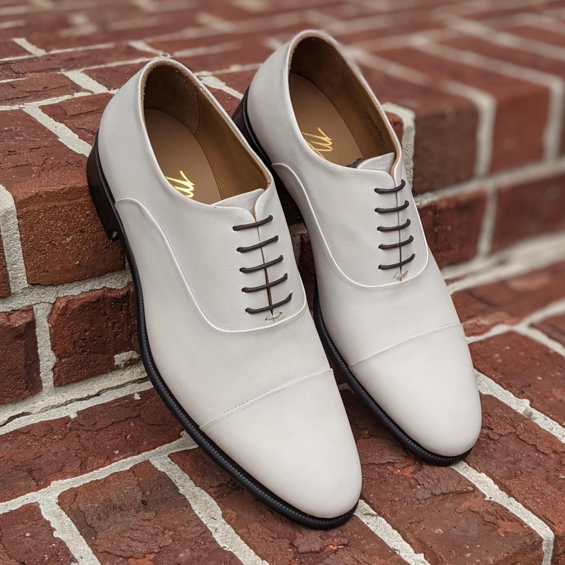 Handmade Italian leather Unfinished Crust Cap Toe Oxford, men's dress shoe by Michael Darren Shoes