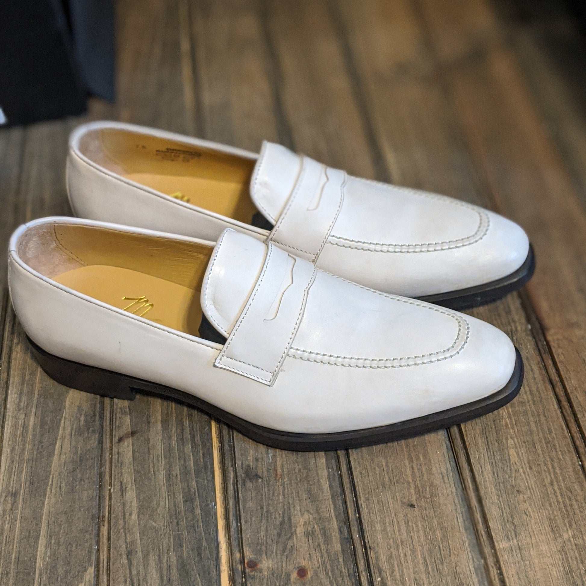 Handmade Italian leather Unfinished Crust Penny Loafer with penny strap, men's dress shoe by Michael Darren Shoes
