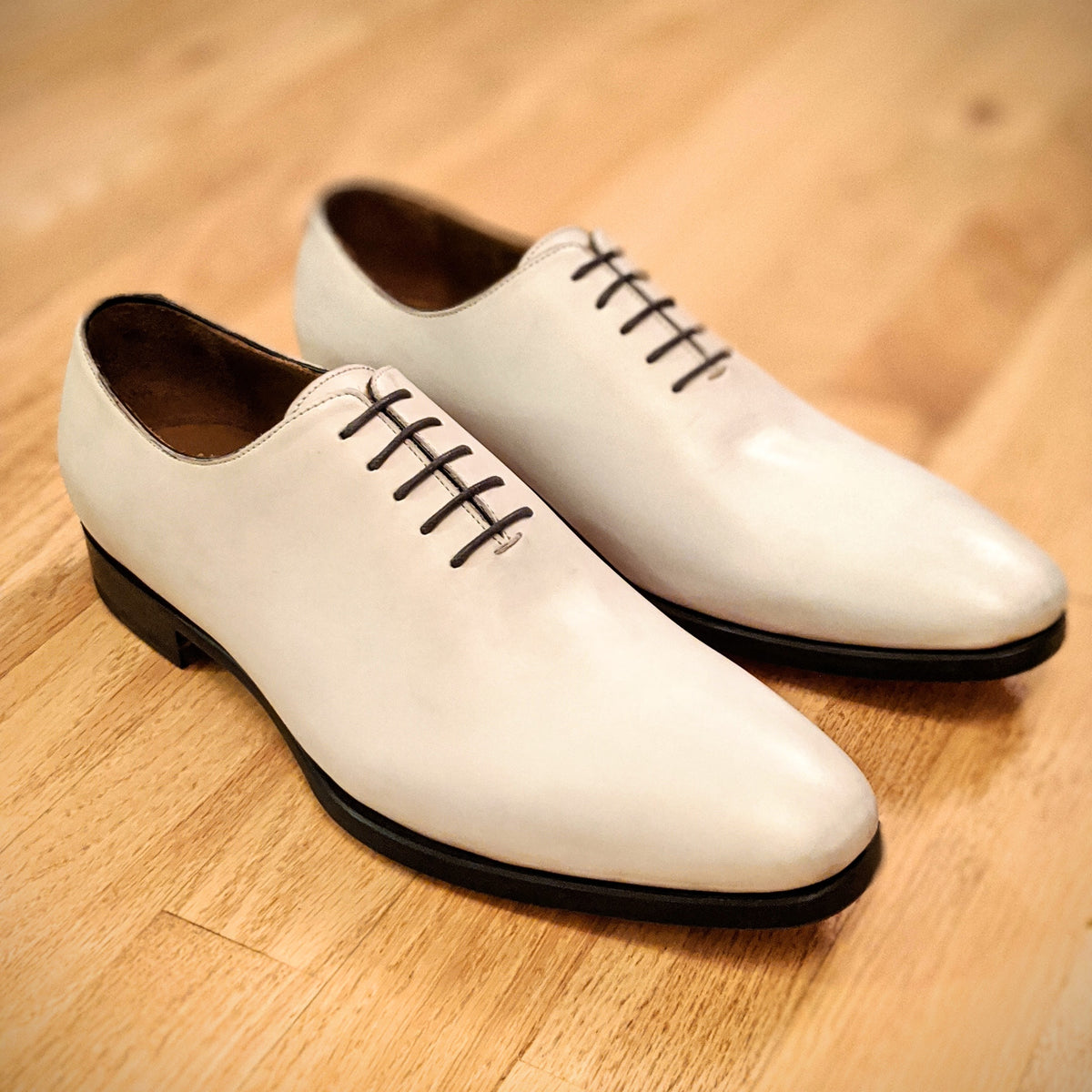 Handmade Italian leather Unfinished Crust Medallion Wholecut, men's dress shoe by Michael Darren Shoes