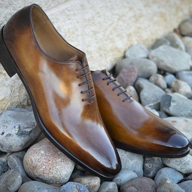 Handmade Italian leather Cuoio Wholecut Oxford, men's dress shoe by Michael Darren Shoes